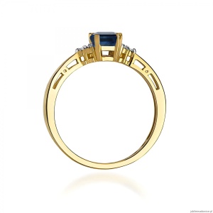 Pierścionek W0002 Szafir 0,60ct żółte złoto 375