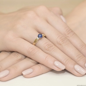 Pierścionek W0014 Szafir 0,50ct żółte złoto 375