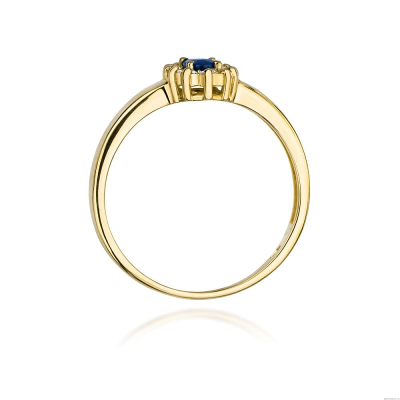 Pierścionek W0026 Szafir 0,30ct żółte złoto 375