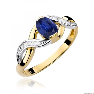 Pierścionek W0028 Szafir 0,70ct żółte złoto 375