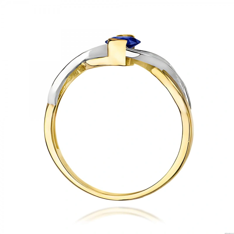 Pierścionek W0028 Szafir 0,70ct żółte złoto 375
