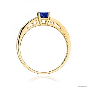 Pierścionek W0066 Szafir 0,50ct żółte złoto 375