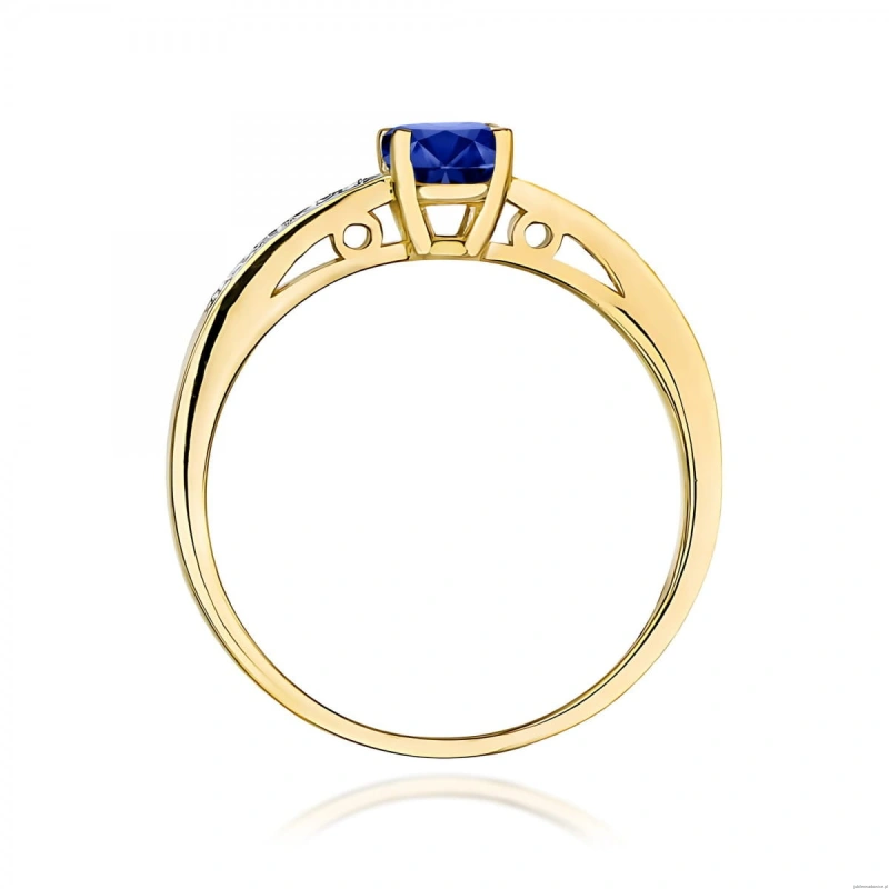 Pierścionek W0066 Szafir 0,50ct żółte złoto 375