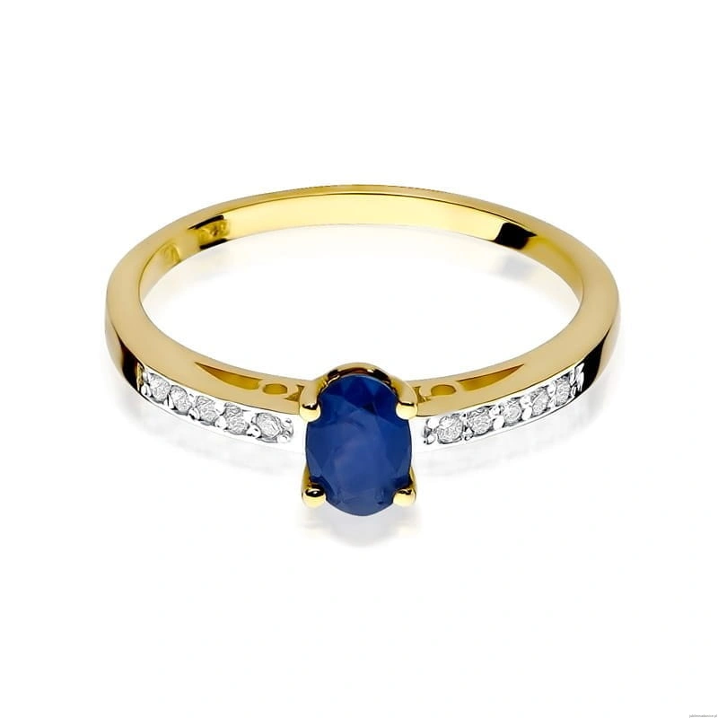 Pierścionek W0067 Szafir 0,70ct żółte złoto 375