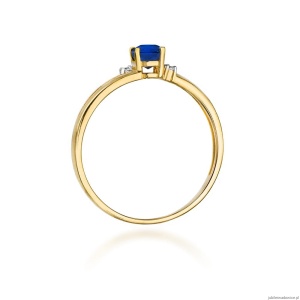 Pierścionek W0068 Szafir 0,70ct żółte złoto 375