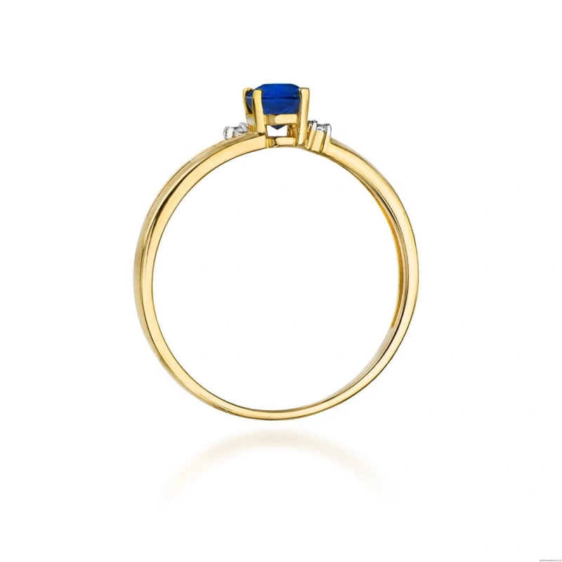 Pierścionek W0068 Szafir 0,70ct żółte złoto 375