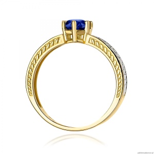 Pierścionek W0075 Szafir 0,50ct żółte złoto 375