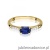 Pierścionek W0077 Szafir 0,70ct żółte złoto 375