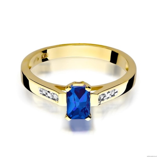 Pierścionek W0078 Szafir 0,60ct żółte złoto 375