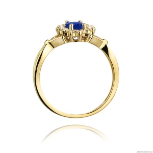 Pierścionek W0182 Szafir 0,90ct żółte złoto 375