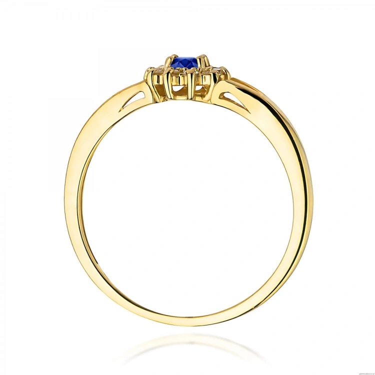 Pierścionek W0185 Szafir 0,15ct żółte złoto 375