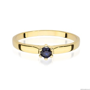 Pierścionek W0222 Szafir 0,15ct żółte złoto 375