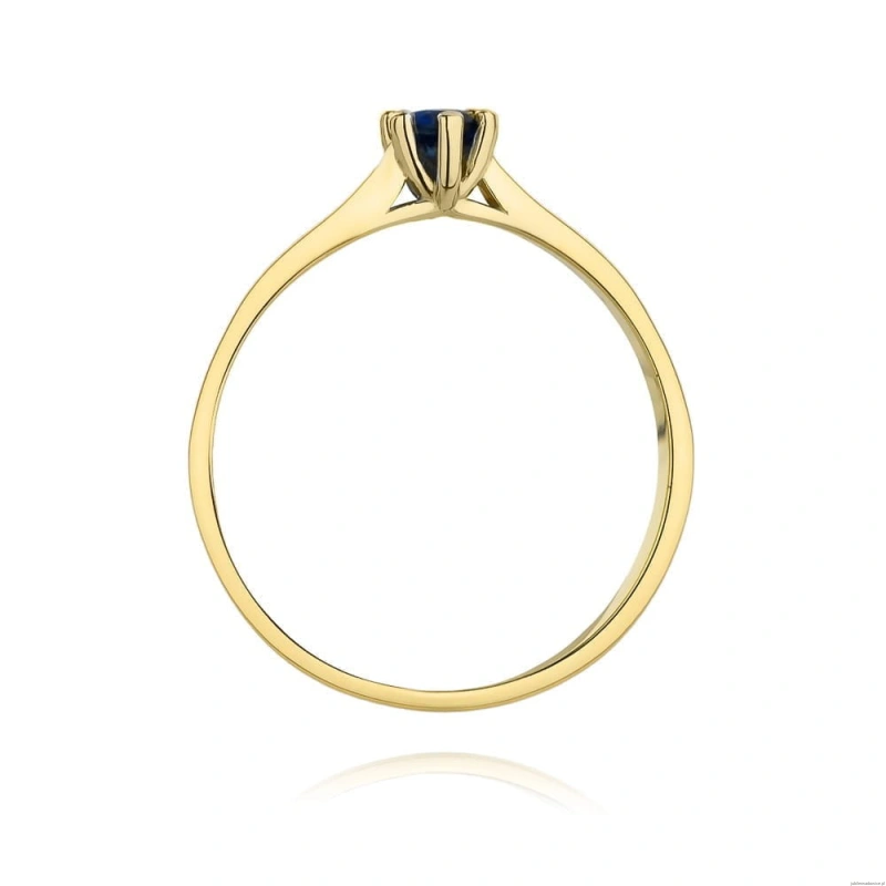 Pierścionek W0222 Szafir 0,15ct żółte złoto 375