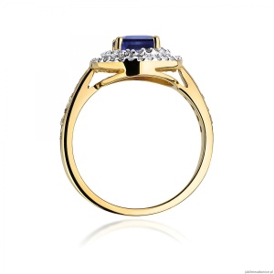 Pierścionek W0274 Szafir 1,00ct żółte złoto 375