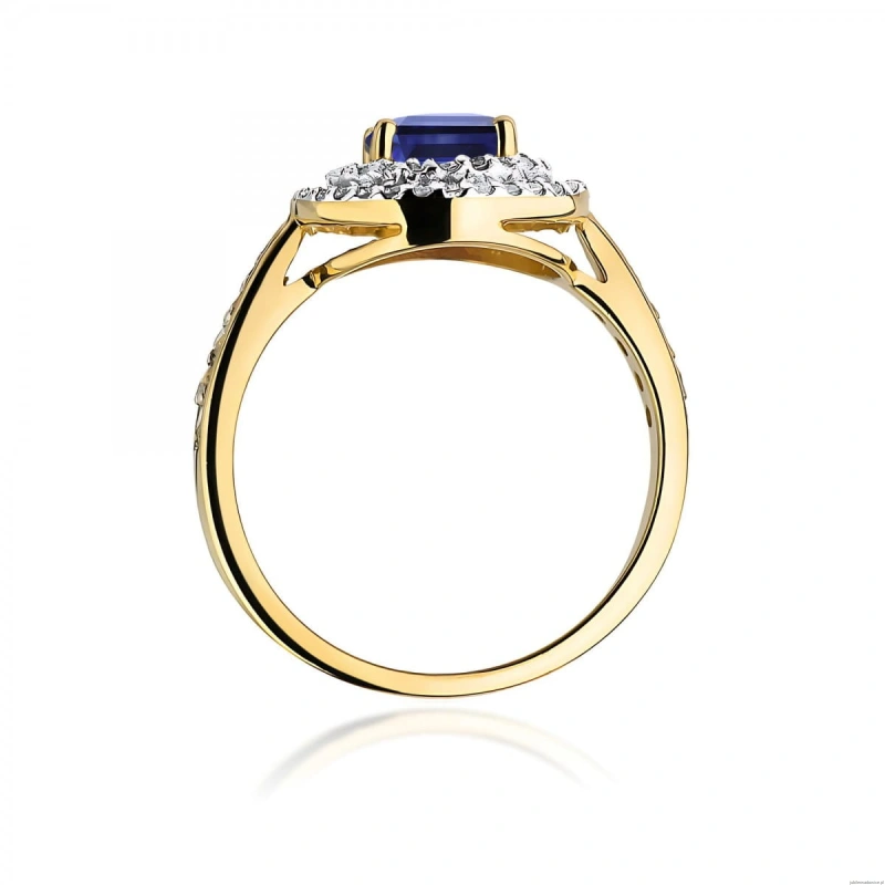 Pierścionek W0274 Szafir 1,00ct żółte złoto 375