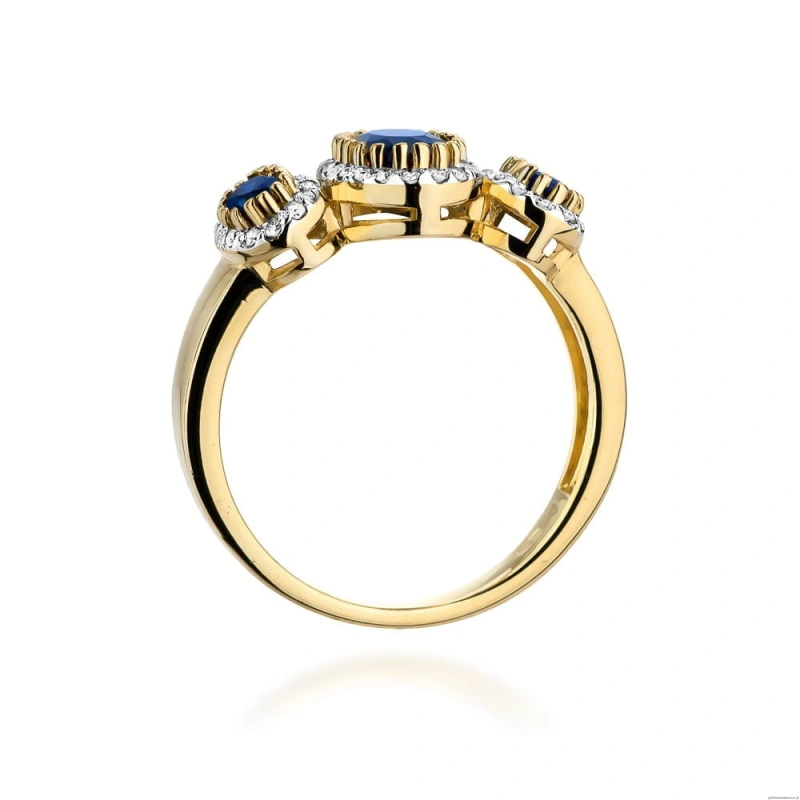 Pierścionek W0309 Szafir 1,50 ct żółte złoto 375