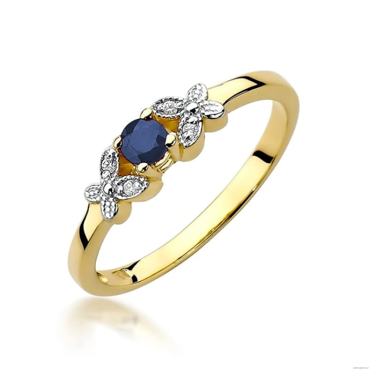 Pierścionek W0414 Szafir 0,15ct żółte złoto 375