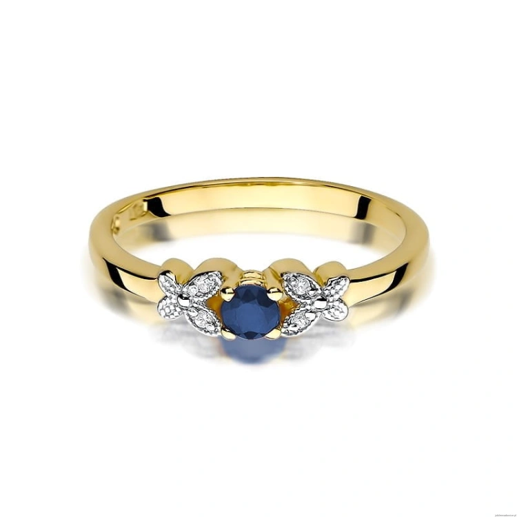 Pierścionek W0414 Szafir 0,15ct żółte złoto 375