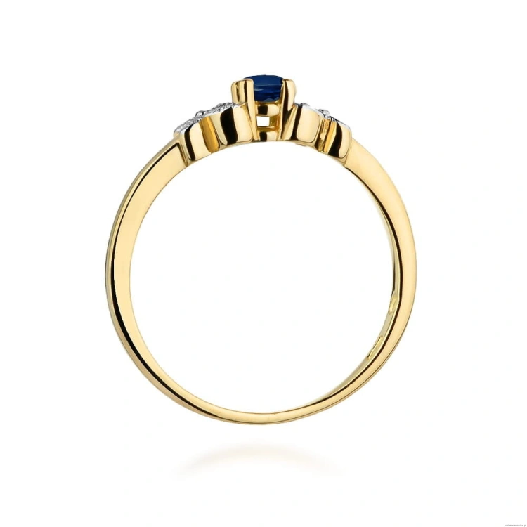 Pierścionek W0414 Szafir 0,15ct żółte złoto 375