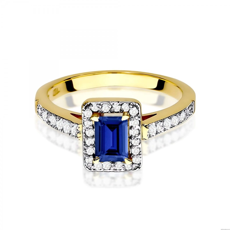 Pierścionek W0422 Szafir 0,60ct żółte złoto 375