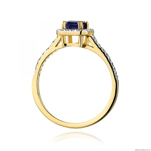 Pierścionek W0422 Szafir 0,60ct żółte złoto 375