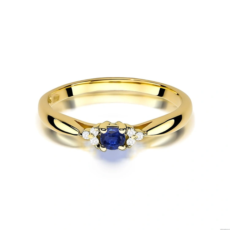 Pierścionek W0428 Szafir 0,15ct żółte złoto 375