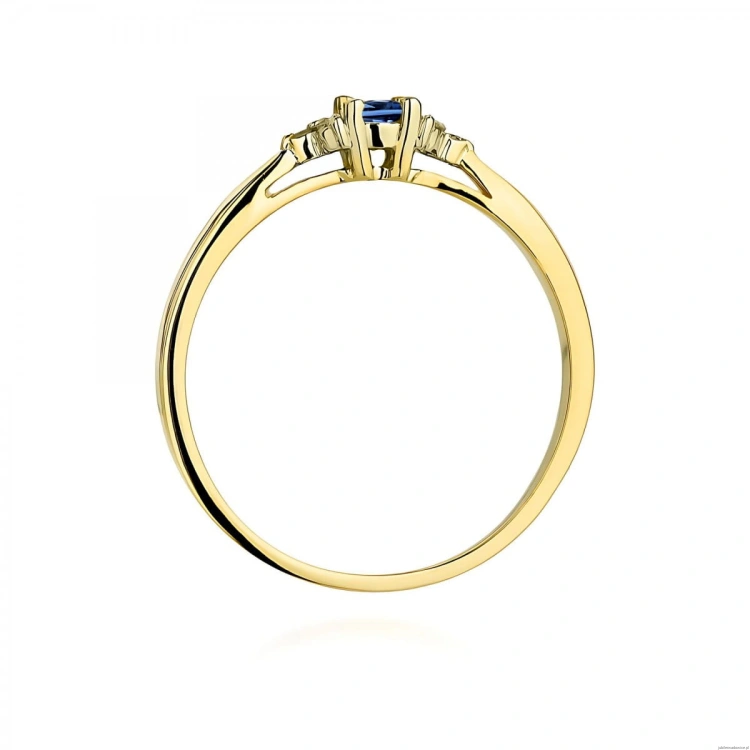 Pierścionek W0428 Szafir 0,15ct żółte złoto 375