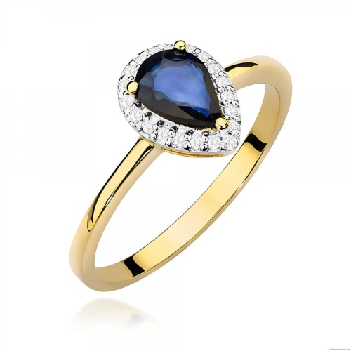 Pierścionek W0455 Szafir 0,60ct żółte złoto 375