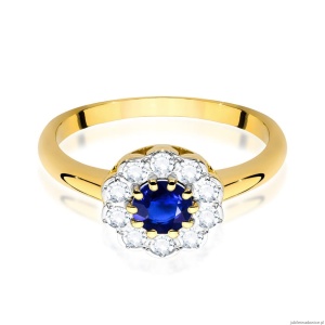 Pierścionek W0529 Szafir 0,50ct żółte złoto 375