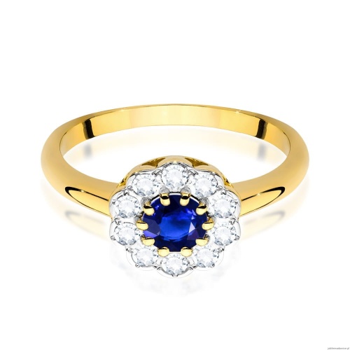 Pierścionek W0529 Szafir 0,50ct żółte złoto 375
