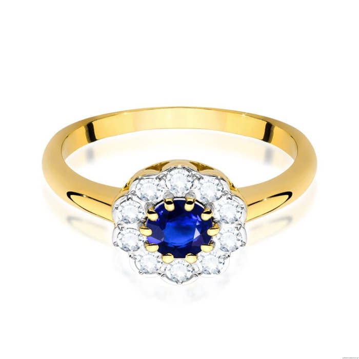 Pierścionek W0529 Szafir 0,50ct żółte złoto 375