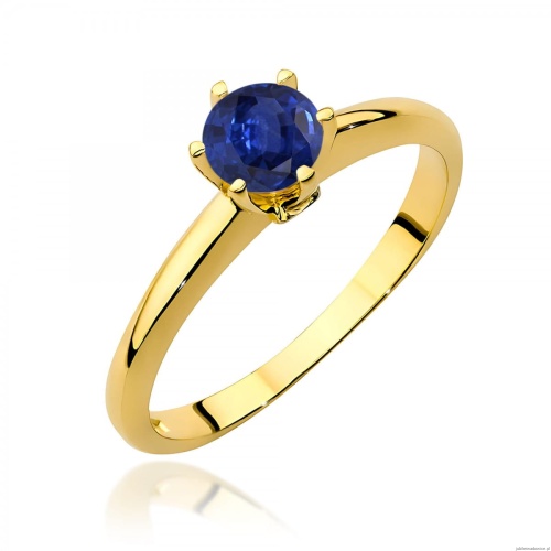 Pierścionek W0557 Szafir 0,50ct żółte złoto 375