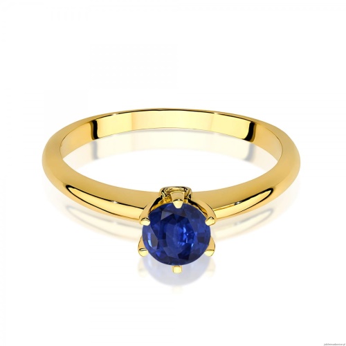 Pierścionek W0557 Szafir 0,50ct żółte złoto 375