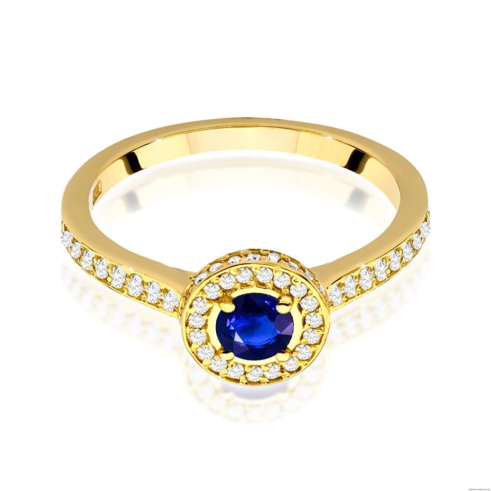 Pierścionek W0559 Szafir 0,30ct żółte złoto 375