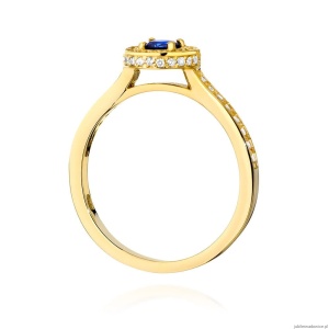 Pierścionek W0559 Szafir 0,30ct żółte złoto 375