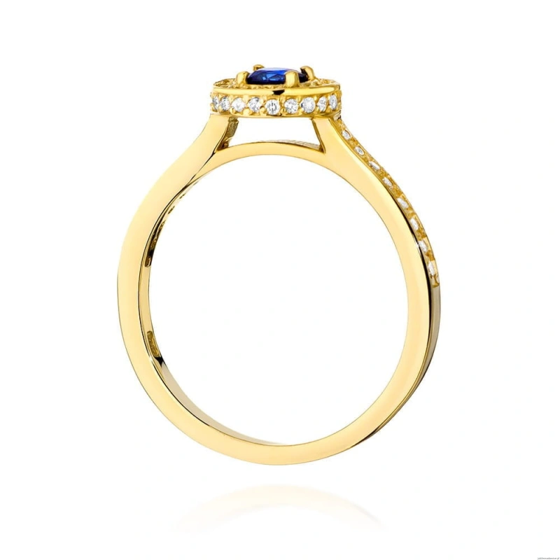 Pierścionek W0559 Szafir 0,30ct żółte złoto 375