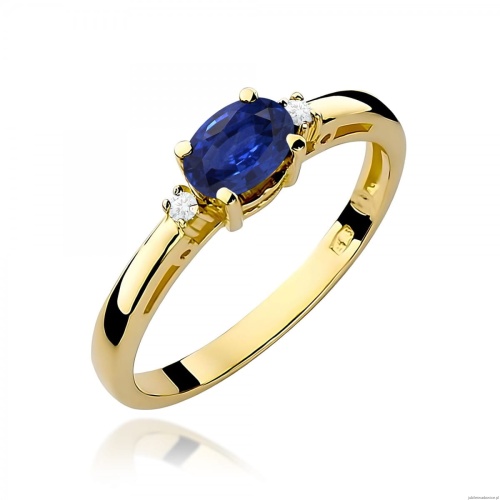 Pierścionek W0006 Szafir 0,70ct żółte złoto 375