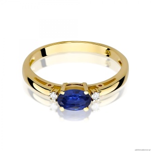 Pierścionek W0006 Szafir 0,70ct żółte złoto 375