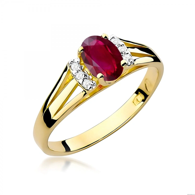 Pierścionek W0005 Rubin 0,60ct żółte złoto 375