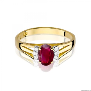 Pierścionek W0005 Rubin 0,60ct żółte złoto 375