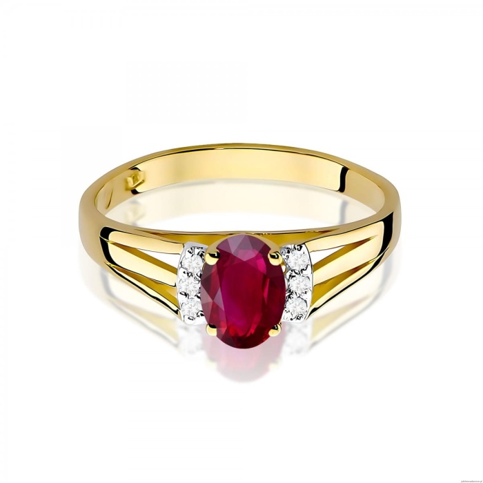 Pierścionek W0005 Rubin 0,60ct żółte złoto 375