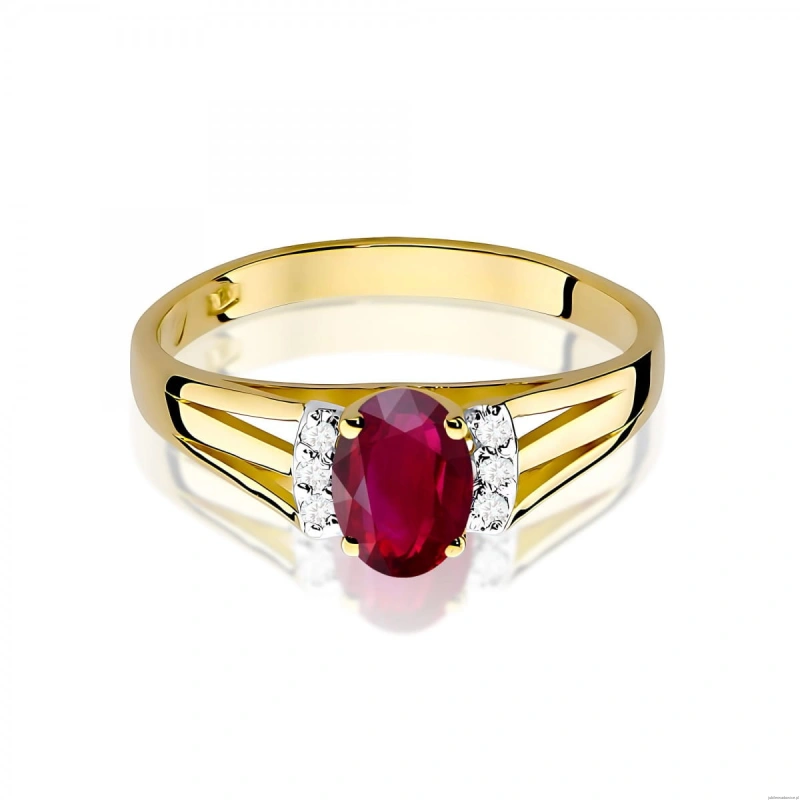 Pierścionek W0005 Rubin 0,60ct żółte złoto 375