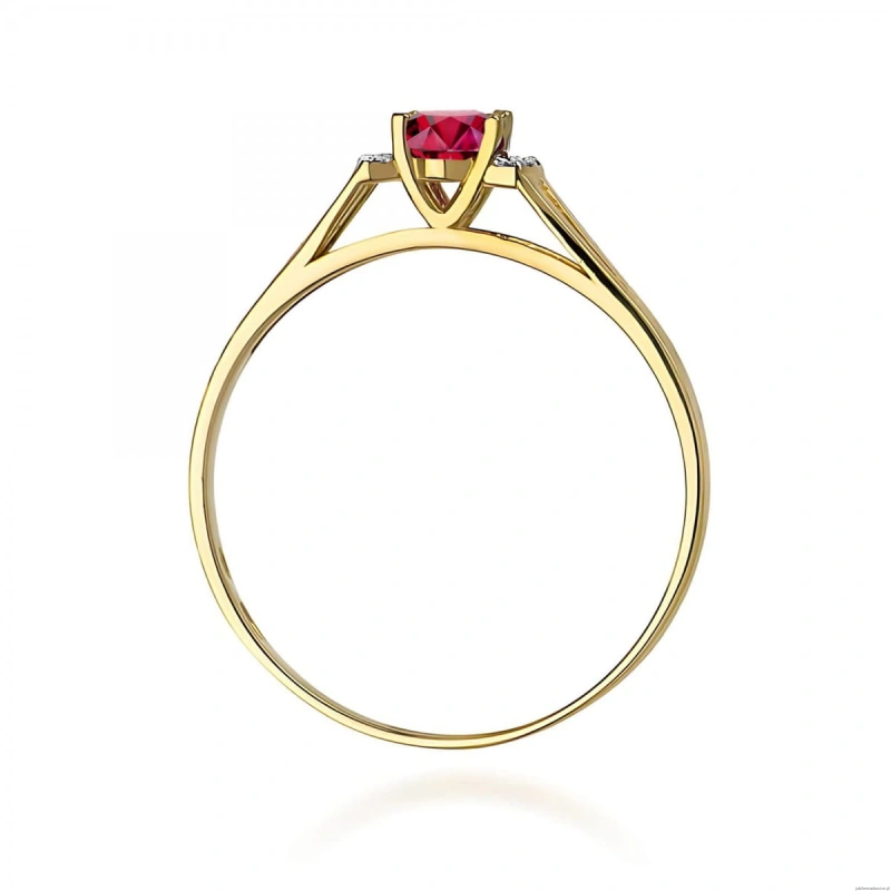Pierścionek W0005 Rubin 0,60ct żółte złoto 375