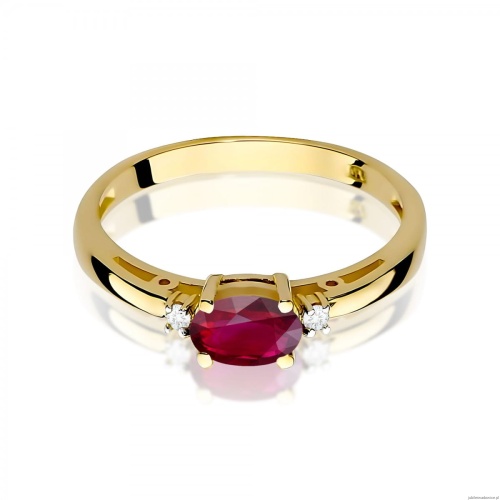 Pierścionek W0006 Rubin 0,60ct żółte złoto 375