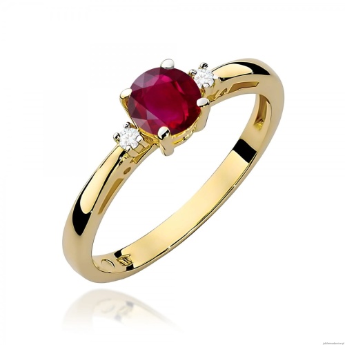 Pierścionek W0010 Rubin 0,60ct żółte złoto 375
