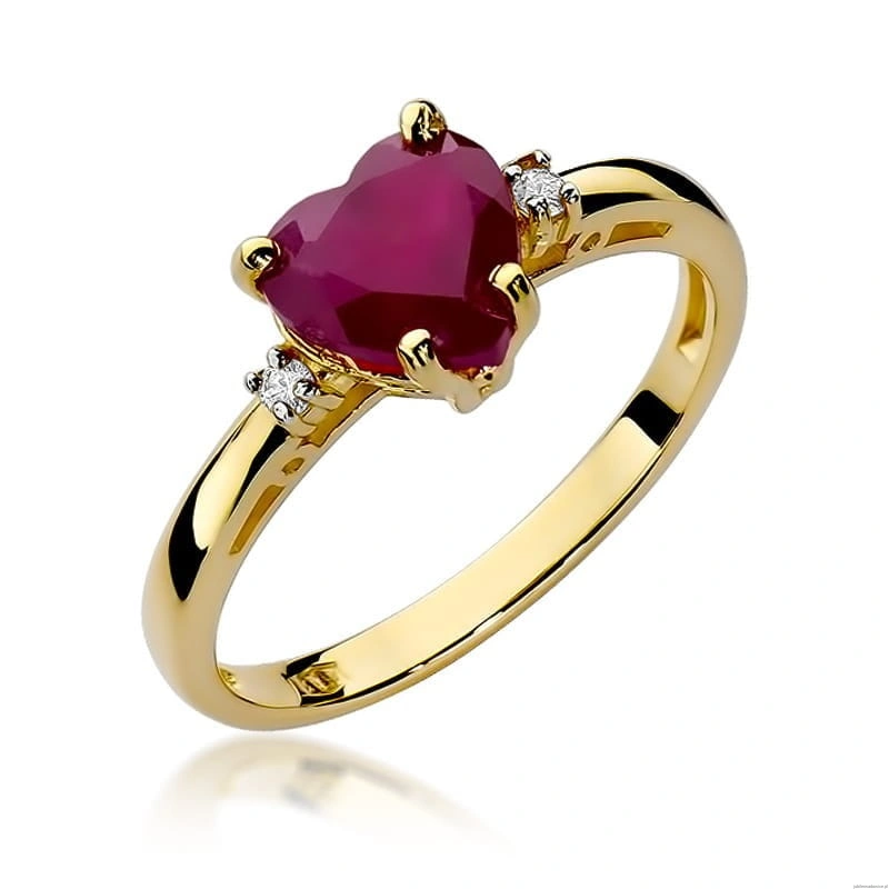 Pierścionek W0012 Rubin 1,70ct żółte złoto 375