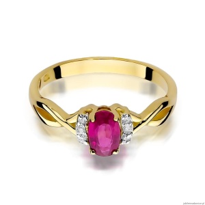 Pierścionek W0019 Rubin 0,60ct żółte złoto 375