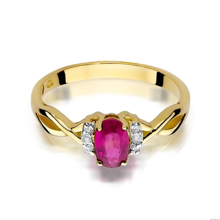 Pierścionek W0019 Rubin 0,60ct żółte złoto 375