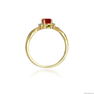 Pierścionek W0019 Rubin 0,60ct żółte złoto 375