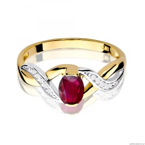 Pierścionek W0028 Rubin 0,60ct żółte złoto 375